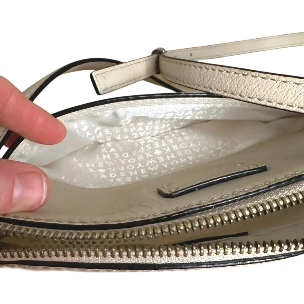 Kate Spade Millie Grove Street Leather Crossbody Bag Colorblock Beige &‎ Cream